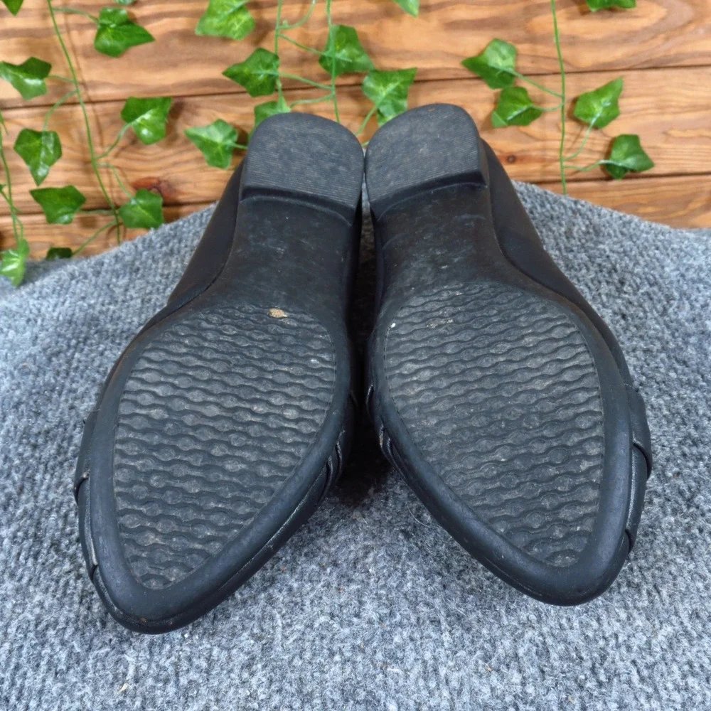 White Mountain Perula Women Flat Sz 8.5 Professional Office Wear Black Synthetic